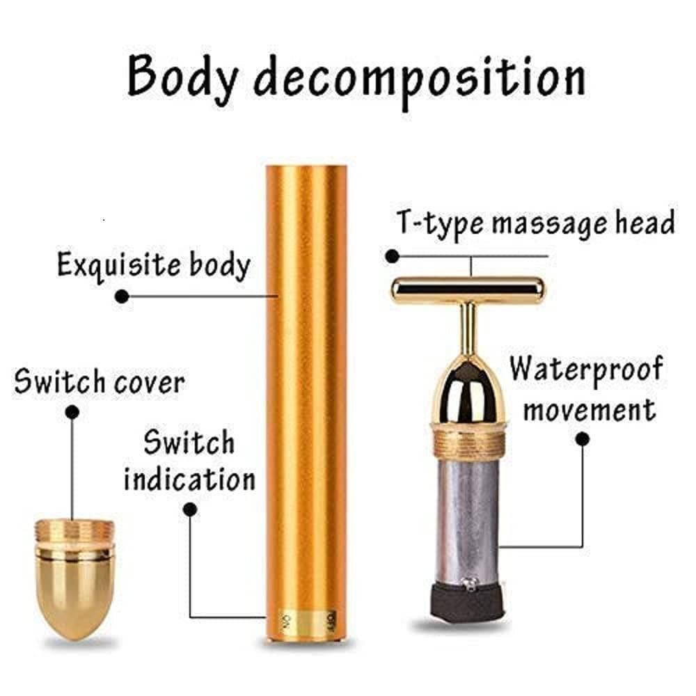 ✨ 24K Gold Energy Beauty Bar Electric Facial Massage Roller ✨