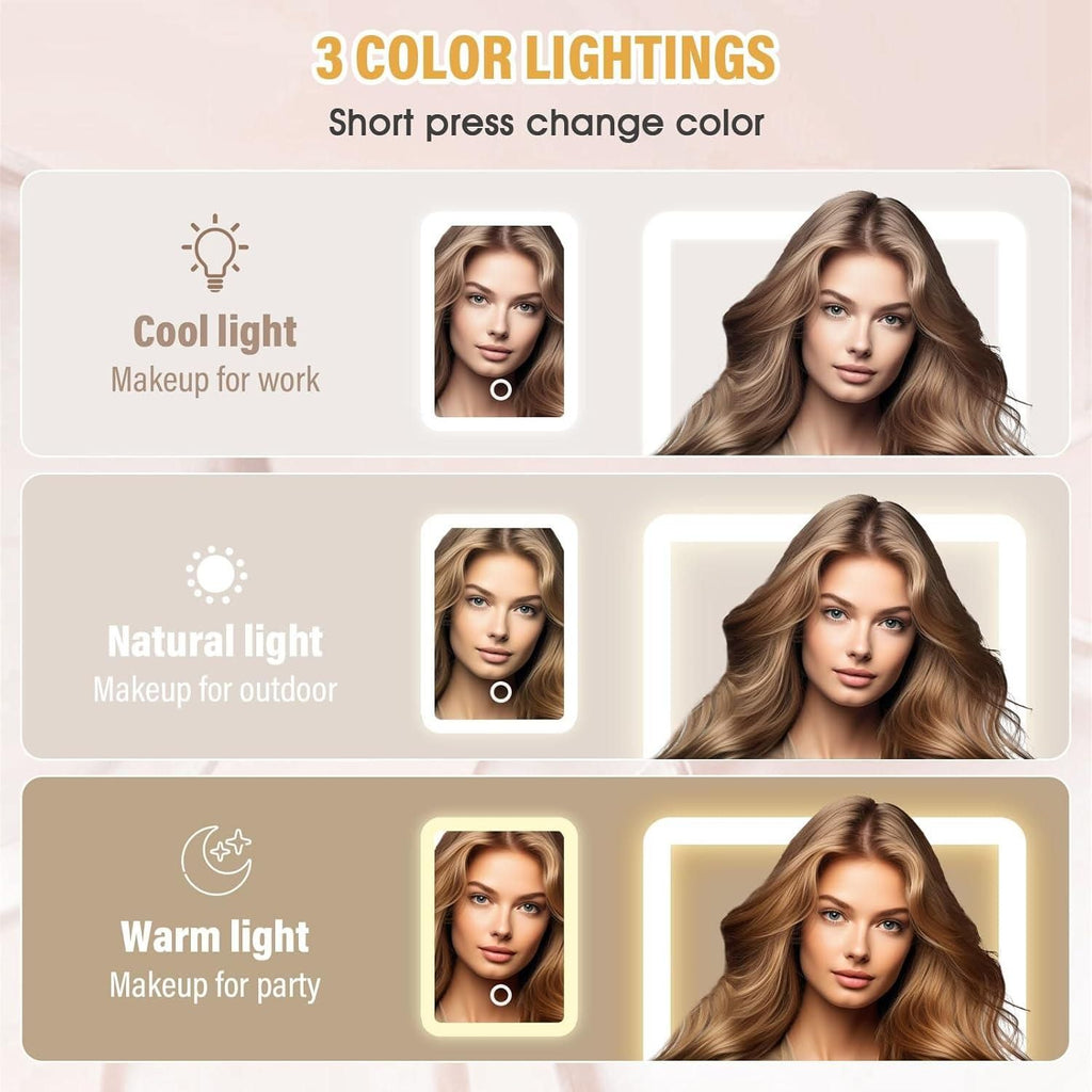 ✨ Compact Travel Makeup Box with LED Mirror ✨