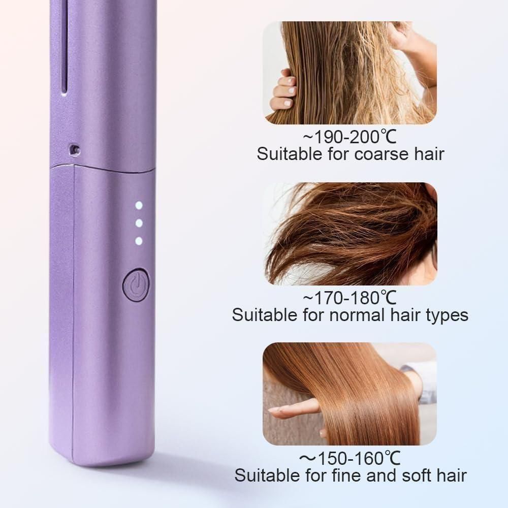 🔥 Meneflix Portable Mini Hair Straightener – Cordless, Rechargeable & Travel-Ready! 💇‍♀️✨